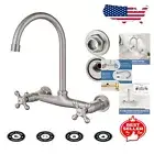 Versatile Wall Mount Faucet with 360° Swivel Spout for Kitchen and Laundry Use