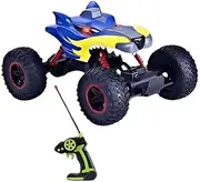 Tristar Online Blue Four-Way Light Wolfhead Bigfoot 1.16 Scale RC Car - Monster Truck - Blue - USB Cable Included