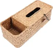 UTHCLO Stylish Seaweed Woven Tissue Box Rectangle Cover Napkin Box for Living Room Bathroom Office