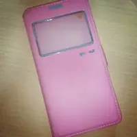 在飛比找蝦皮購物優惠-Sony Z3 透明視窗 掀蓋磁扣手機殼皮套 粉橘色