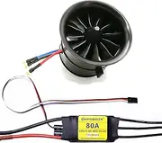 ApisQueen 70MM EDF 6S 2300KV 2240G Thrust Belt 12 Blades Electric Ducted Fan with 80A ESC for Aircraft Model Aircraft Jet Enging