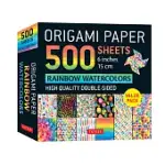 ORIGAMI PAPER 500 SHEETS RAINBOW WATERCOLORS 6 (15 CM): TUTTLE ORIGAMI PAPER: HIGH-QUALITY DOUBLE-SIDED ORIGAMI SHEETS PRINTED WITH 12 DIFFERENT DESIG