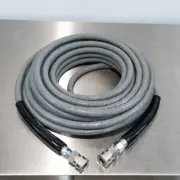 50' MTM Kobrajet 3/8" Gray Pressure Washer Hose With Quick Connects - 50 Foot