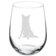 Border Collie Dog Stemmed / Stemless Wine Glass