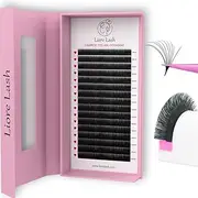 LIORE LASH Easy Fan Cashmere Volume Eyelash Extensions C D L M Curl, 3D Premade, 0.07-0.10, Super Matte Black Individual Lashes Extension Mix Tray 7-15mm (L Curl 0.10)