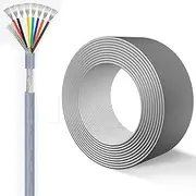 320ft 16 Gauge 8 Conductor Shielded Wire 28 AWG 8 Core Cable Tinned Copper Stranded for CNC VFD Spindle, Stepper Motor, 3D Printer, Sound, Speaker, Signal Transmission(320ft,8c-16AWG)