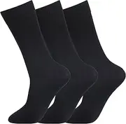 [COSHAL] 3 Pairs Mens Bigfoot Diabetic Socks wide top soft cuff Ankle Non-Elastic Grip Oedema friendly Swollen feet Non-Binding Circulatory Sock UK SIZE (11-14)