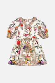 KIDS MINI DRESS WITH WAIST SASH & BOW 12-14 EGYPTIAN ROSE