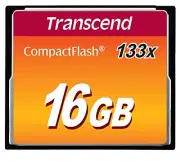Transcend Compact Flash 16GB 133x Memory Card for Canon EOS 20D ,30D, 40D, 7D