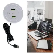 Multiple Port USB Type C Desk Hole Cable Manager for Desktop Sofa Home Use