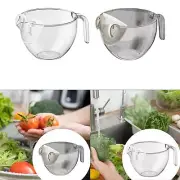 Rice Washer Strainer Bowl Drain Basket with Spout Veggies Rinser Vegetable