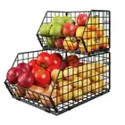 2 Tier Stackable Wire Basket-Kitchen Counter, Pantry Organization and Storage...