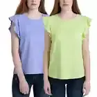 Ecothreads Women's 2-Pack Flutter Sleeve T-Shirt Soft Organic Cotton Small NWT