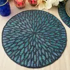 Set of 6, Handmade beaded placemat, Blue, table mat