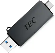 Card Reader 2-in-1 USB-C/USB 3.2 MicroSD and SD Card Reader Adapter with Dual USB Output. Compatible with iPhone 15 Pro Max, MacBook Pro/Air, Chromebook, Galaxy, and More. Ideal for Creatives