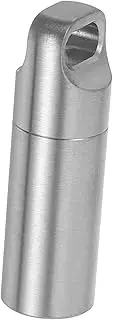 Single Chamber Stainless Steel Pill Bottle Waterproof Keychain Pill Case Box Keychain Organizer Small Case