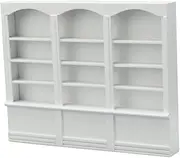 KICHOUSE 1pc Mini Furniture Accessories Miniature Bookshelf Doll House Bookcase Mini Triple Bookcase Doll House Display Cabinet Doll House Cabinet Mini Bookcase Mini Book Shelf White Wooden