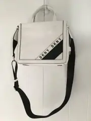 DKNY BOND SMALL CONVERTIBLE MODERN SPORT SATCHEL MESSENGER BAG - WHITE