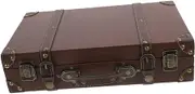 GARVALON Vintage Jewelry Storage Box Large Capacity Retro Design Trunk for Trinkets Case with PU Cover Home Decor Accessory