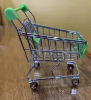 1 Pc - Mini Supermarket Shopping Cart - Green - NEW