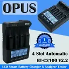 OPUS BT-C3100 V2.2 4-Slots LCD Smart Battery Charge Lithium NiMH Analyser Tester
