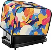 Red Blue Print 2 Slice Toaster Cover Fingerprint Bread Maker Protectors,Kitchen Small Appliance Dust Cover