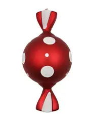 Christmas Tree Candy Red With White Dots 37cm