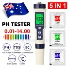 5 IN 1 PH Meter Digital TDS/EC/Salinity/Temperature Tester Pen Water Hydroponics