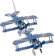 DIYEAH 2pcs Retro Plane Model Decoration Vintage Iron Aircraft Art for Home Office Sturdy Craft with Rustic Style for Living Bedroom and Study Decor