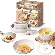 Gourmetific Cookware Set, 11 Piece Nonstick Cookware Set with Detachable Handle (1 Set(11Piece))