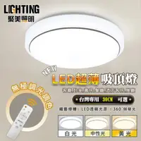 在飛比找ETMall東森購物網優惠-【聚美照明】LED吸頂燈 36w2-3坪 30cm銀邊圓形吸