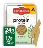 Pastabilities Protein Pasta Penne - 24g Protein & Low 12g Net Carb - High Pro...