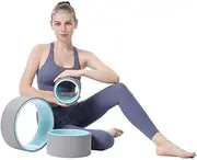 HOOMFIT Yoga Wheel Set 3 Pack,Yoga Roller with Comfort Thick Cushion for Stretching, Improving Flexibility, Backbends & Yoga Poses-Support 200kg