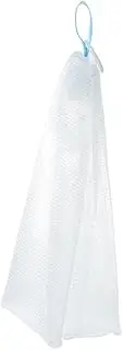 AIMALL Multi-Purpose Double-Layer Foaming Net for Face and Hand Soap, Durable Polyethylene Mesh, Creates Dense Foam, White, with Hanging Ring