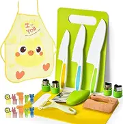 28 PCS Kids Safe Knives Set: Toddler Knife Set for Real Cooking, Kids' Cooking Kits Kitchen Tool Toy for 2-10 Boy Girl Birthday Gift