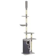 Cat Tree with Sisal Scratching Posts Grey 260 cm vidaXL