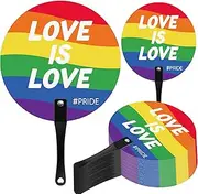 CroBlissful 50 Pcs Pride Rainbow Hand Fans Bulk LGBT Plastic Handheld Fan Rainbow Party Decoration Pride Accessories for Pride Month Parade Rave Essentials