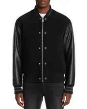 Versace Jeans Couture Mixed Media Varsity Jacket