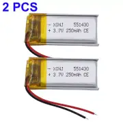 2pcs 3.7v 250mAh 0.925Wh 551430 Li Lipo Battery For Bluetooth Speaker LED Light