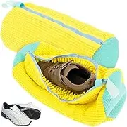 2PCS Shoe Cleaning Bag, Portable Reusable Shoe Bag for Washing Machine, Shoes Laundry Bag with Zipper, Sneaker Washing Bags, Shoe Cleaning Bag for All Shoe Types and Sizes (Yellow)
