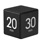 Cube Timer Gravity Sensor Flip Timer LCD Display for Yoga Workout (Black)