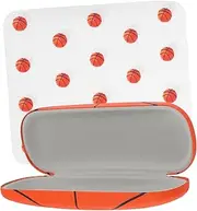 GOOHOCHY Kids Glasses Case Durable Hard Shell Eyeglasses Holder Fun Basketball Design Sports Themed Eyewear Storage Box with Cleaning Cloth for Boys