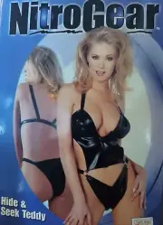 Sexy Shiny Stretchy Hide & Seek Teddy (BLACK)