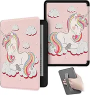 Case Cover Compatible with Kindle Paperwhite 6.8 (11th Generation 2021) Protective Case Shell with Hand Strap Auto Wake/Sleep (Unicorn)