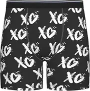 [YSBKN] Mens Underwear Stretch Breathable Boxer Briefs For Men Novelty Gifts, White Valentine's Day Pattern Black, Medium