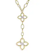 Roberto Coin 18K Yellow Cialoma Diamond Flower Lariat Necklace, 16