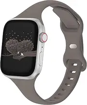 Slim Thin Narrow Bands Compatible with Apple Watch 38mm 40mm 41mm 42mm 44mm 45mm 49mm, Replacement Soft Silicone Sport Strap Wristbands for iWatch Series 9/8/7/6/5/4/3/2/1 Ultra/Ultra 2 SE Women Men