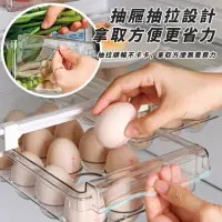 在飛比找momo購物網優惠-【居家新生活】冰箱收納盒抽屜式雞蛋架蔬果架(伸縮收納盒/隔板
