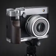Handmade Wood Hand Grip L Plate Alloy Base for Fujifilm GFX100RF Camera Holder