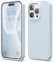 elago Liquid Silicone Case Compatible with iPhone 15 Pro Case, Premium Silicone, Full Body Protective Cover [4 Layer Shockproof Structure], Anti-Scratch Soft Microfiber Lining (Light Blue)